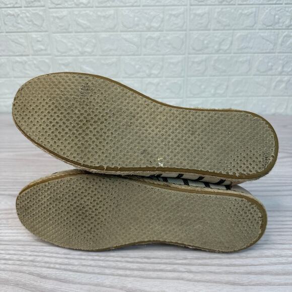 Toms Alpargata Rope Espadrilles Loafer WMNS 8.5 Blue Striped Floral Embroidered - Picture 8 of 11